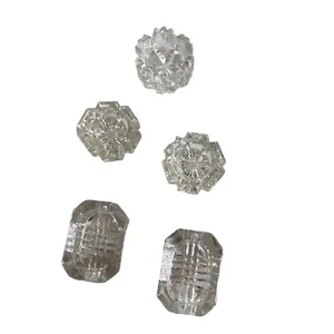 Lot of 5 Clear Cut Glass Open Salt Cellars Mismatched - Picture 1 of 8