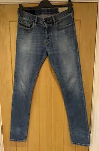 Diesel Mens Jeans Slim Carrot Stretch Blue Wash Button Fly Tepphar W28 L30 - Picture 1 of 10