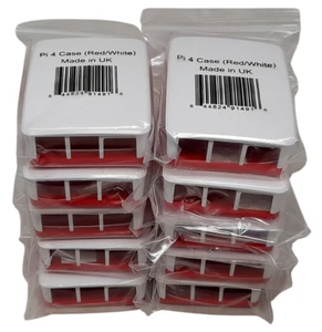 New 10 x Pi 4 Cases (Red/White) for Raspberry Pi 4 Price Inc VAT - Picture 1 of 2