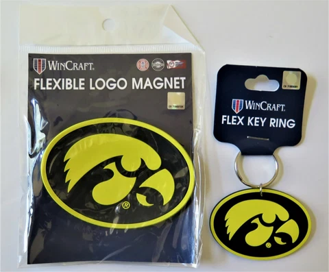 IOWA HAWKEYES, FLEXIBLE MAGNET AND KEY RING FROM WINCRAFT (ONE EACH) Cover