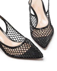 Gianvito Rossi Black Alisia Slingbacks Size 37 - Picture 1 of 9