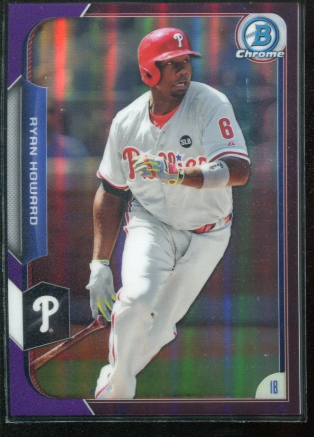 2015 Bowman Chrome Purple Refractors #18 Ryan Howard Card /250   - Image 1 of 1