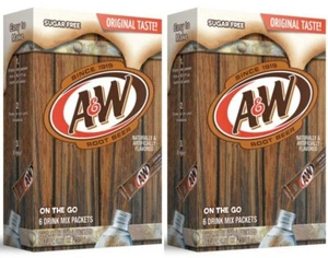 2-PK A&W Root Beer Drink Mix Singoli in Viaggio Originale Senza Zucchero SPEDIZIONE IN GIORNATA - Foto 1 di 2