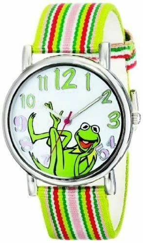 Muppets Womens MU1010 Kermit The Frog Dial Multi-color Watch With Fabric Strap