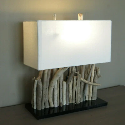 Tischleuchte, Tischlampe, Treibholz, Holz, handgefertigt, ca. 35x40x16 - Bild 1 von 4