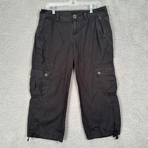 Vintage Tommy Hilfiger Women's Cropped Cargo Pants Size 10 Black Hiking Outdoors - Picture 1 of 12