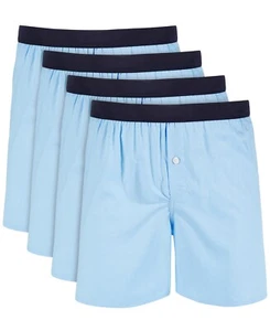 Club Room Men's 4 Pack 100% Cotton Woven Boxers Shorts Skysail Blue S M L XL XXL - Picture 1 of 3