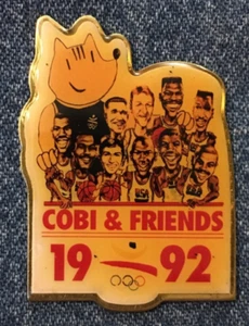 Prendedor Olympic Dream Team 1992~Cobi & Friends~Jordan~Pájaro~Pippen~Magic Johnson - Imagen 1 de 1
