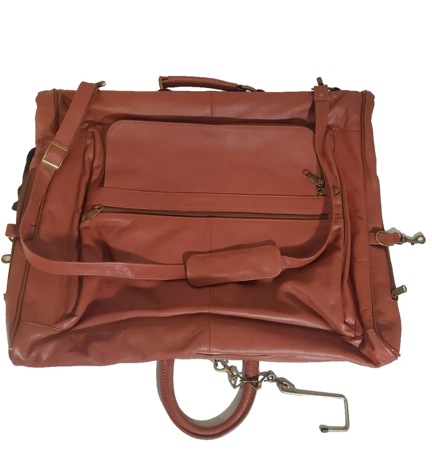 Garment bag suitcase Amerileather Brown  travel luggage carry on - Image 1 of 4