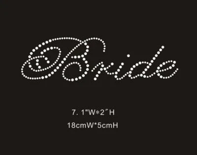 CADOGAN GIFTS Iron on BRIDE Hen Rhinestone Crystal T Shirt Transfer XRST003