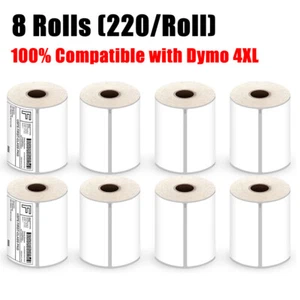 8 Rollos 4"x6" Etiquetas de Envío Térmico Directo 220/Rollo Compatible DYMO 4XL 1744907 - Imagen 1 de 7
