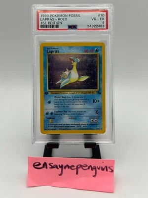 1999 Pokemon Fossil #10 Lapras 1st Edition Holo Card PSA 4 VERY GOOD - EXCELLENT - Image 1 of 2