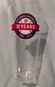 Washington Nationals 2015 Klar Kunststoff "10 Jahre" Jubiläumsglas - Bild 1 von 3