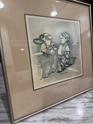 Impresión artística enmarcada dibujante ilustrador Gary Patterson “deportividad” tenis Foto 1 de 4