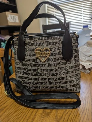 NWT Juicy Couture Black Gothic Logo w/ Heart Mini Tote w/ Crossbody Strap - Image 1 of 4