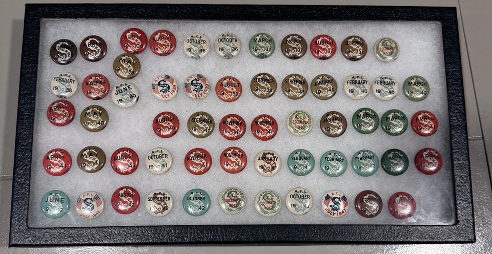 Lote de prendedores AFL 1928-1952. Se retirará del montaje Riker Foto 1 de 1