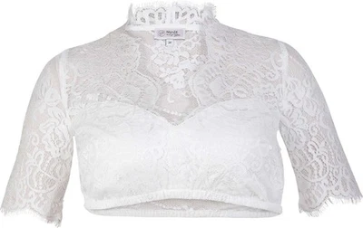 MarJo Dirndlbluse Malina-Elvira ecru Spitze V-Ausschnitt halbarm Damen  - Bild 1 von 2