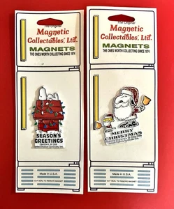Set 2 Vintage SNOOPY Santa Woodstock WEIHNACHTEN Magnete ERDNÜSSE OVP - Bild 1 von 3