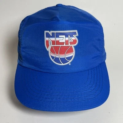 Винтажная бейсболка New Jersey Nets бейсболка NBA синяя нейлоновая с логотипом из мертвых запасов - Изображение 1 из 4
