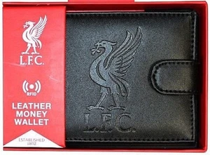 LIVERPOOL F.C. MEN'S REAL LEATHER WALLET RFID ANTI FRAUD MONEY CARD LFC GIFT - Picture 1 of 2