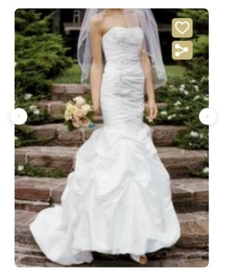 David’s Bridal Taffeta Bridal Wedding Dress  Sz 16 NWT MSRP $599 - Image 1 of 4