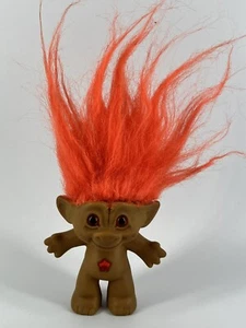 Vtg Ace Novelty Co Troll Neon Orange Hair Orange Star Gem Belly *AS IS* - Picture 1 of 7