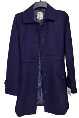 Anthropology тюль женская куртка Royal синий шерсти смесь PeaCoat Nordstrom новый с Ярлыками XS - Изображение 1 из 4