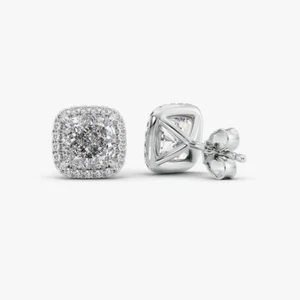 IGI Certified 2.30 Ct Lab Created Cushion Cut Diamond Stud Earring 950 Platinum - Picture 1 of 8