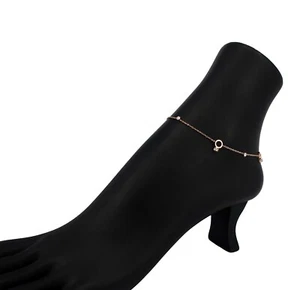 Stainless Steel Rose Gold Anklet Ankle Charm Bracelet #9 - Picture 1 of 4