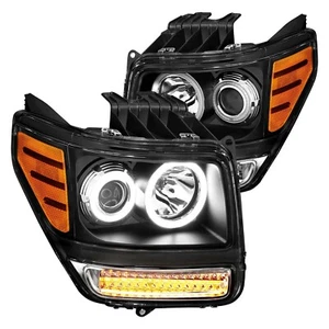 2007-2012 Dodge Nitro Black Projector Headlights Dual CCFL LED Halo Turn Signal - Picture 1 of 3