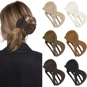 Flat Hair Clips for Women 6 Pcs Flat Claw Clips 3.35" Flat Hair Clips for Thi... - Picture 1 of 7