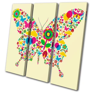 Tiere Blumen Schmetterling HÖHEN LEINWANDBILD WANDBILD Bild Druck VA - Bild 1 von 1