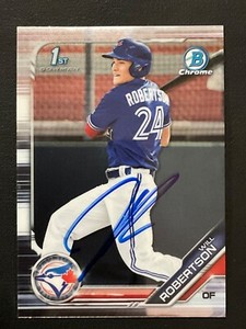 Will Robertson Signed Card 2019 1st Bowman Chrome In Person Autograph (IP) Auto