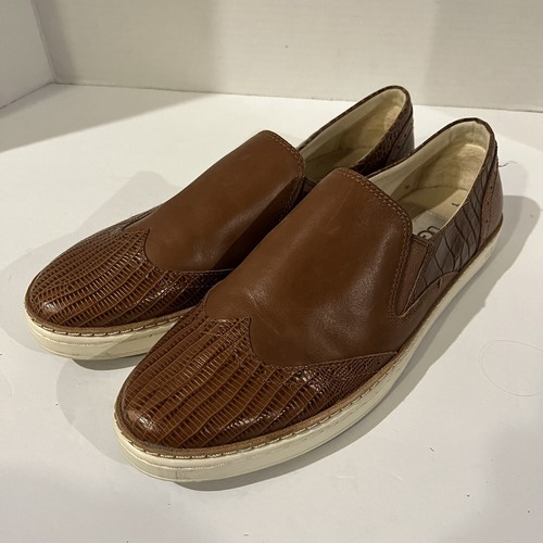 Ugg Australia Hadria Croco Lonely Hearts Slip Wingtip Loafer Brown Womens Size 9