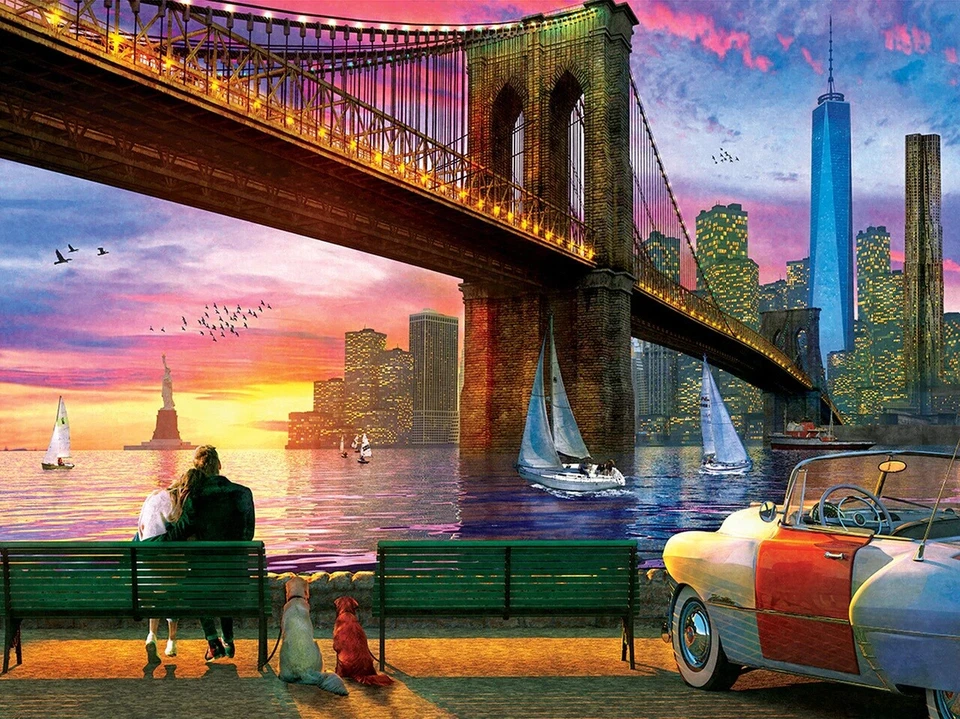 Jigsaw Puzzle Explore America Brooklyn Bridge New York Romance 550 pieces NEW - Image 1 of 1