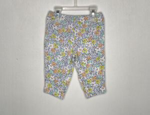 Carters Floral Leggings Baby Girls Size 3 Months White Elastic Waist Pull On