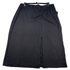 Ella Rafaella Midi Skirt Womens Plus size 1X Black Pull On Ruched Side Slit New