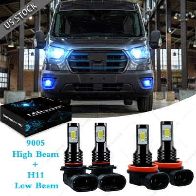 For Ford Transit-150/250/350 2015-2019 LED Headlights High/Low Bulbs Kit - Image 1 of 4
