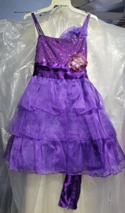 Cinderella Couture Sparkling Rhinestone Dress Purple Girls Size 10 - Picture 1 of 9
