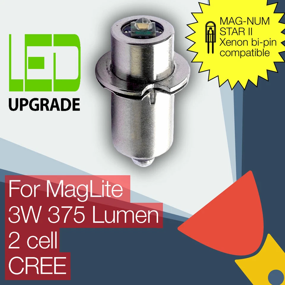 MagLite LED Conversion/upgrade bulb MAG-NUM STAR II bi-pin 2D/2C Cell XP-G2 - Image 1 of 1