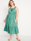 Sleeveless Embroidered Clip-Dot Maxi Dress For Women In Green Size 2X
