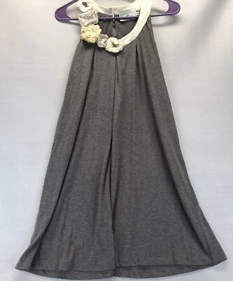 Judith March S/M Gray Beaded Floral Embellished Neck Mini Dress - Image 1 of 4