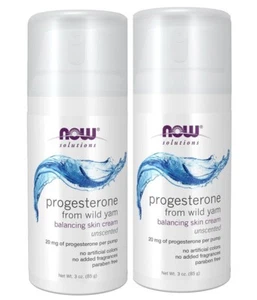 [ 2 Pack ] NOW Foods Progesterone from Wild Yam - Unscented 3 oz Cream - Picture 1 of 3