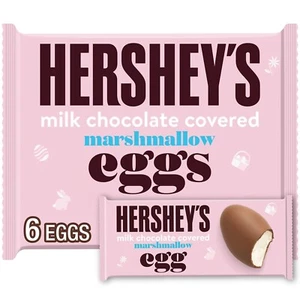 Hershey's Milk Chocolate Covered Marshmallow Eggs Easter Candy, Pack 5.7 oz, 6 P - Picture 1 of 9