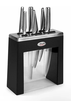 Global Kabuto 7pc Knife Block Set 7 Piece | Black