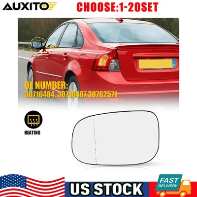 For 2007-2013 Volvo S60 S80 C70 C30 V50 V70 Driver Side Heated Mirror Glass 1-5X - Image 1 of 4