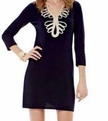 Vestido Lilly Pulitzer Devlin para mujer talla XS negro tejido de lana merino Foto 1 de 4