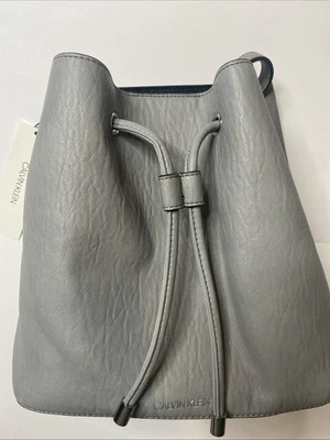 Calvin Klein Gabrianna Novelty Bucket Shoulder Bag, Grey Gray NWT - Image 1 of 4