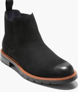 Men's BOOTS  Cole Haan Chamberlin Grand Chelsea ( Water Resistant)-BLACK  NUBUCK - Picture 1 of 6