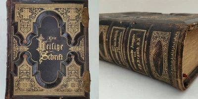 1872 antique GERMAN BIBLE ot nt apocrypha Gustave Doré HEILIGE SCHRIFT M LUTHER - Image 1 of 4